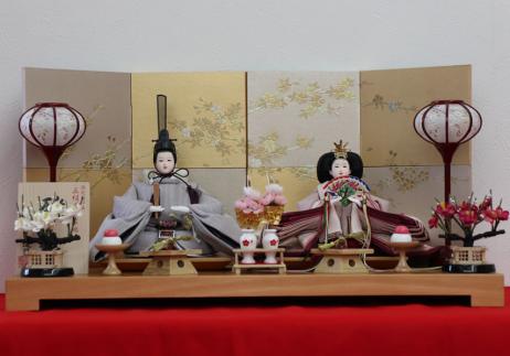 人形工房道翠謹製 正絹金襴小三五親王平台飾り-1